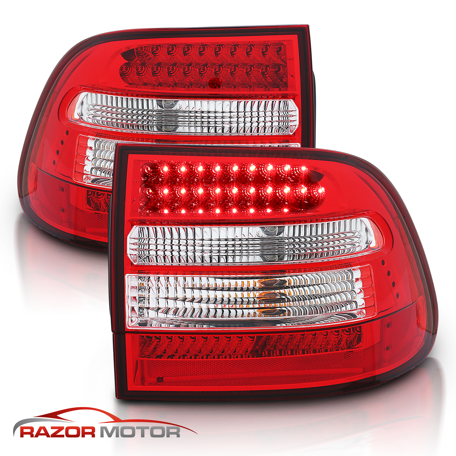 2003 2004 2005 2006 Porsche Cayenne SUV Red Clear LED Brake Tail Lights